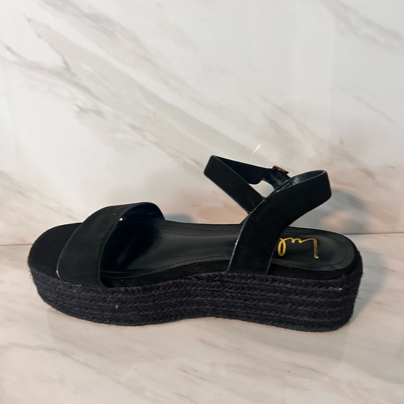 Lulus Espadrilles Sandals Black Platform Size 9 Ankle Strap Adjustable - Picture 7 of 13